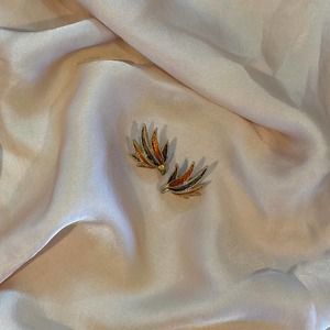 Beautiful fall colored leaf clip on earrings